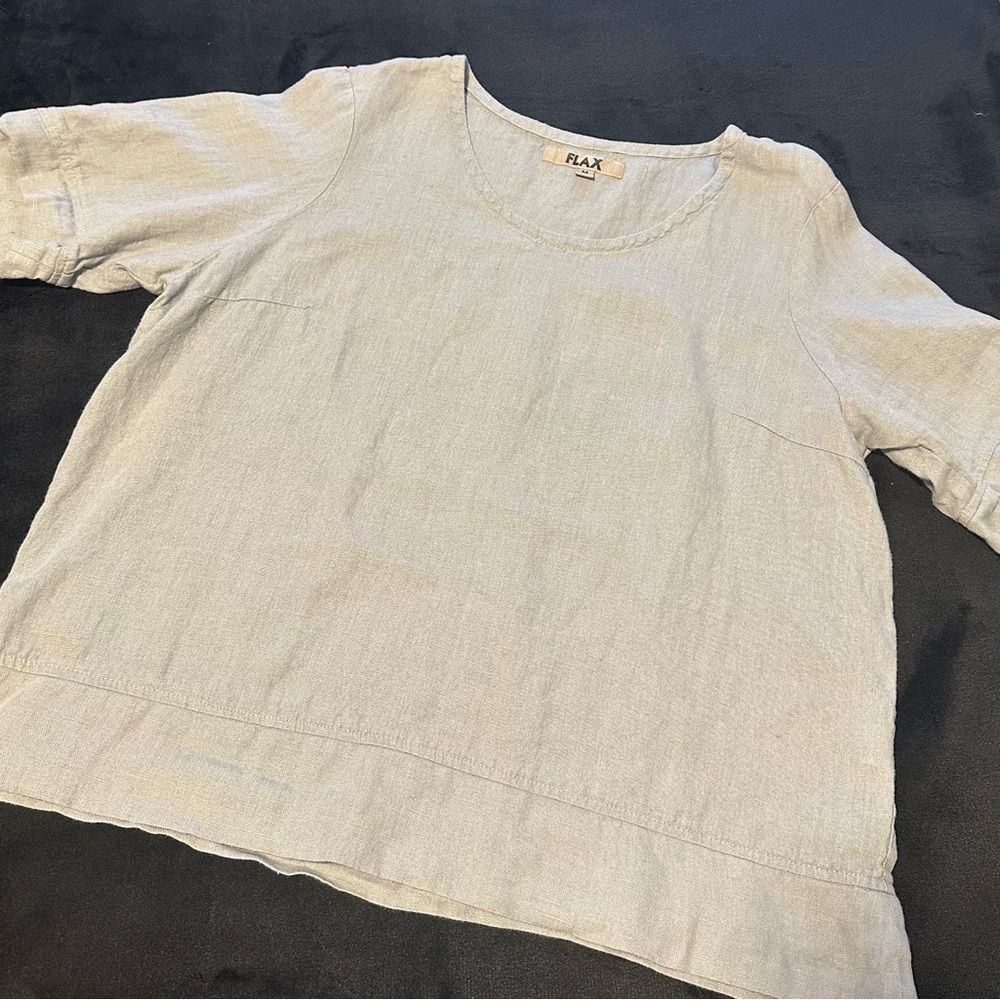 FLAX LINEN SHIRT LIGHT GRAY